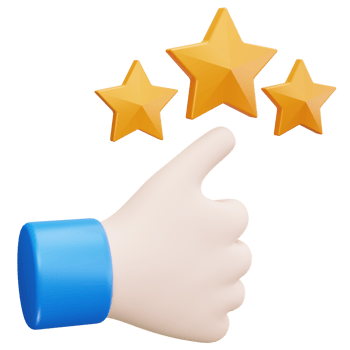 3D Icon Three Star Thumbs Up png