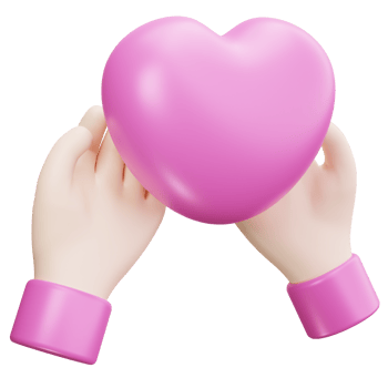 3D Icon Hands Holding Heart png