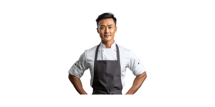 Professional Chef In Uniform With Confident Pose. Culinary Expertise And Kitchen Leadership Isolated On Transparent Background png