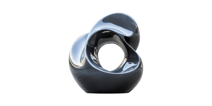 Abstract Black Sculpture With Smooth Curves. Modern Art Piece Symbolizing Elegance And Fluidity Isolated On Transparent Background png