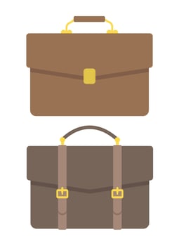 Briefcases icon on white background. Collection of briefcases for documents. Business and finance. vector