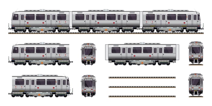 Illustration of a modern train vector