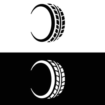 A tire logo with a c and a moon vector
