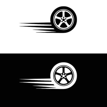 A car wheel and tire logo design vector