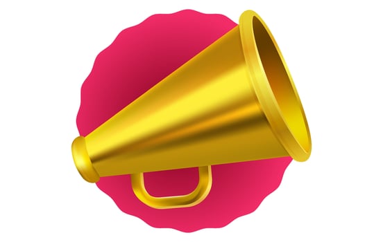 Golden megaphone illustration vector