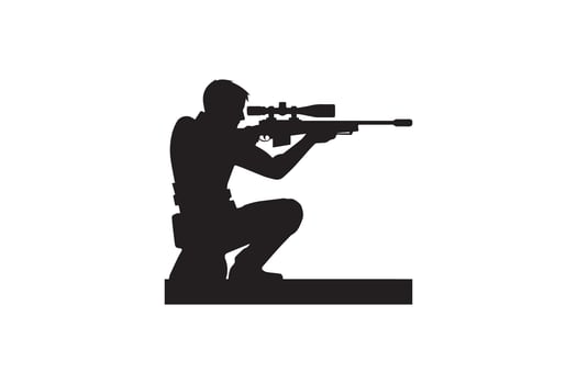 A silhouette of a man with a rifle vector