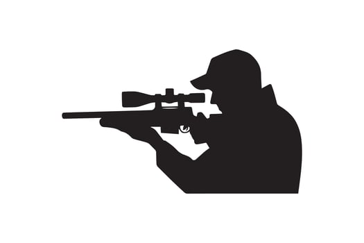 A silhouette of a man with rifle vector