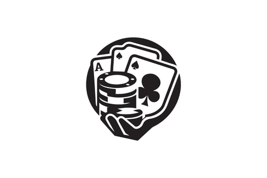 A black and white logo for casino vector