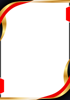 Elegant Red, Black, and Gold Wavy Certificate Frame png