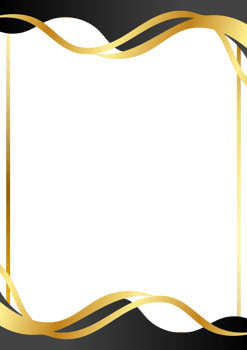 Elegant Black and Gold Wavy Frame Background png