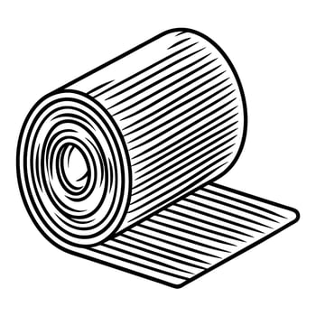 Medical bandage roll unrolling gauze for injury treatment, healthcare wound care, sterile first aid, hospital supply vector