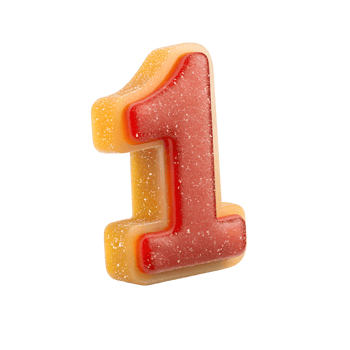 Isolated sweet candy number one presents a confectionery creation png