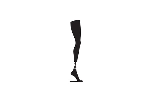 A silhouette of a leg with a foot on it vector