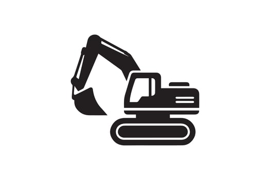 An excavator icon on a white background vector