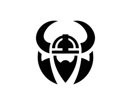 Fierce Viking Warrior Silhouette Emblem Depicting Nordic Strength vector