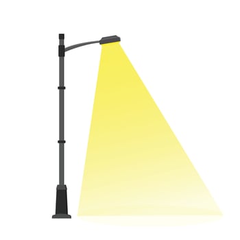 Street light with yellow light illustration vector