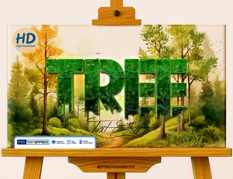 Green Tree Text Effect psd