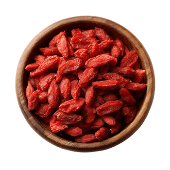 Dried goji berries in a wooden bowl healthy food snack superfood png