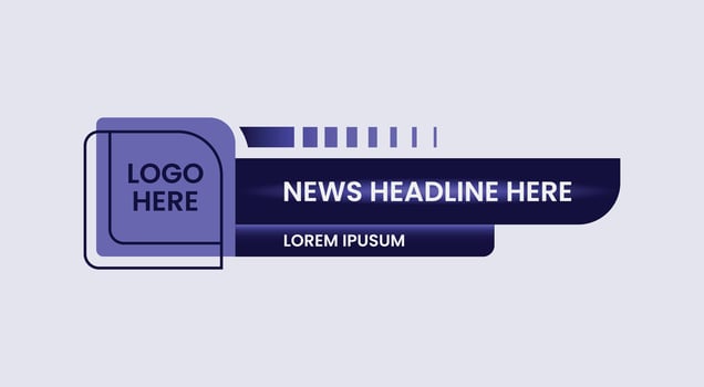 This illustration features three sleek and modern lower third templates, ideal for live broadcasts, news channels, YouTube content, and streaming overlays vector