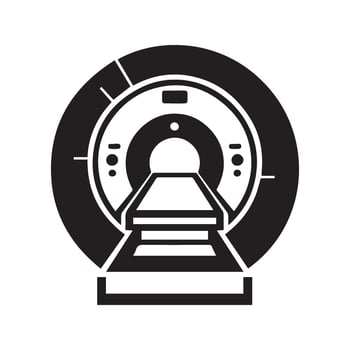 Medical MRI Scanner Machine for Diagnosis and Treatment in Hospital or Clinic Diagnostic Equipment Silhouette vector