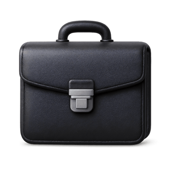 Elegant Black Briefcase Pixel Art Business Portfolio Design isolated on transparent background png