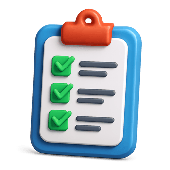 3D Checklist Icon Task Management Project Planning isolated on transparent background png