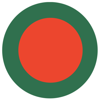 The flag of Bangladesh, icon, badge. Standard color. png