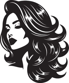 Elegant Woman Silhouette with Stylish Hair vector