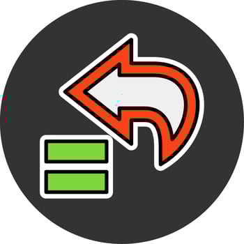 Backward Filled Grey Circle Icon vector