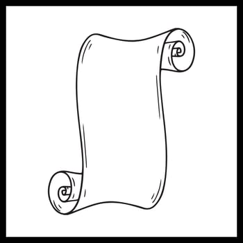 simple scrool doodle srawing style vector