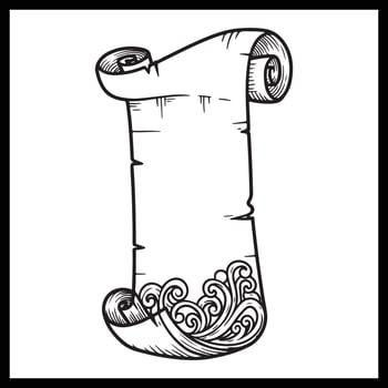 scroll doodle with texture vector