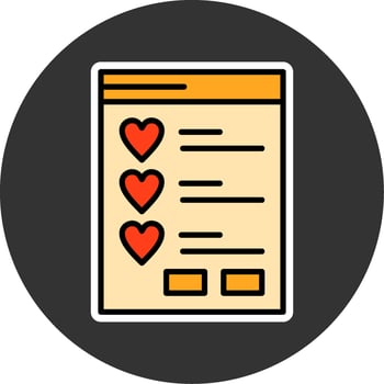 Wishlist Minimal filled Grey Circle Icon Design vector