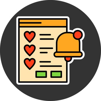 Wishlist Notification Minimal filled Grey Circle Icon vector