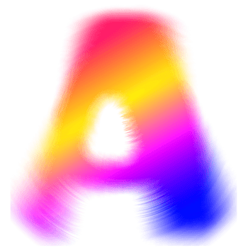 Rainbow Gradient Typography Design Letter A png