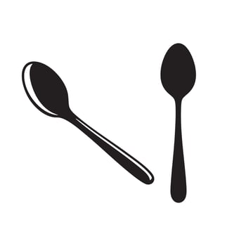 Spoon and fork icon illustration vector