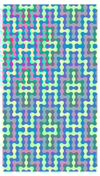 Abstract seamless pattern of rounded shapes in pink, blue, yellow, and green. vector