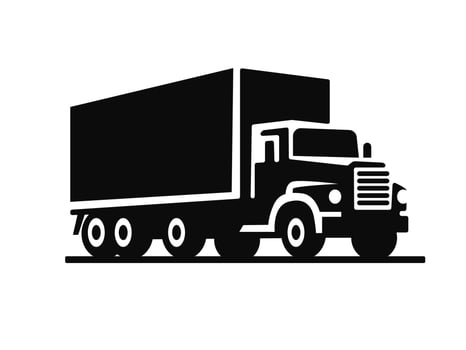 truck silhouette, cargo car, carrying large goods, illustration vector