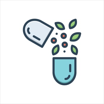 Color icon organic-medicine vector