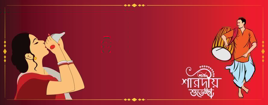 shubho sharodiya and happy durga puja banner and poster design . vector