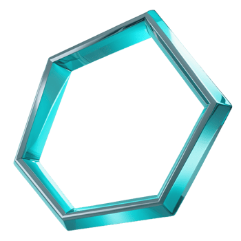 a blue hexagon on a transparent background png