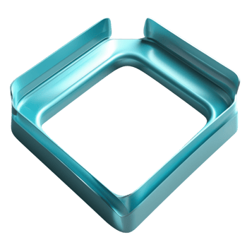 a blue metal object with a hole in it png