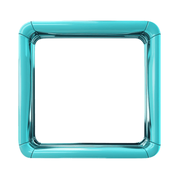 3d blue square frame on a transparent background png