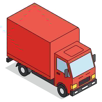 red delivery truck icon vector