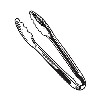 Kitchen tongs for gripping and serving food kitchen utensil cooking tool vector