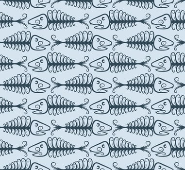 Background with fish skeleton. vector
