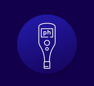 ph meter, tester icon, line design vector
