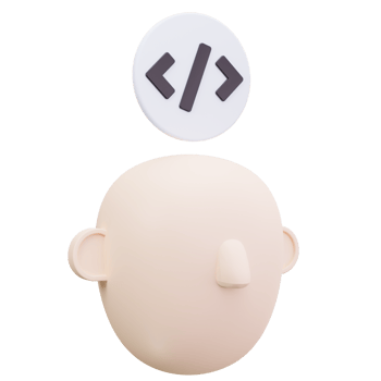 3D Icon Coding Knowledge Inside Head png