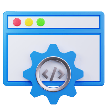 3D Icon Coding Gear Interface Window png