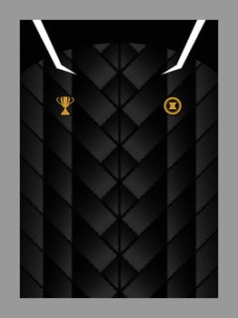 Black Jersey with Chevron Texture and Golden Embellishments vector