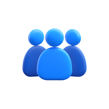 Blue People Icon Group Illustration on Transparent Background rendering group png